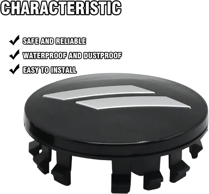 MDEOOSKY 4Pcs 6CZ27DX8AA 63mm 2.5" Wheel Center Cap Covers, Replacement for Dodge Challenger, Charger, Durango Replace 6CZ27RM8AA (Black) - Image 5